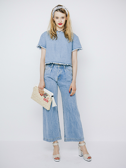 フリンジデニムTOPS