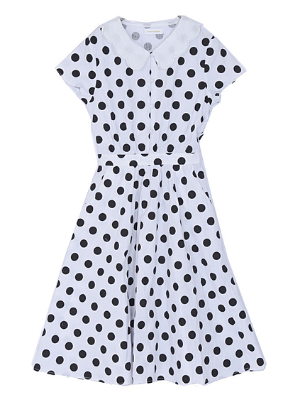 スカラップカラードットワンピース