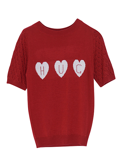 ハートHUGニット