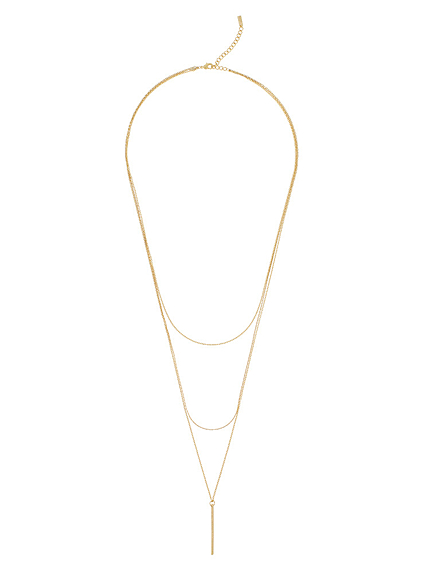 3チェーンラインネックレス