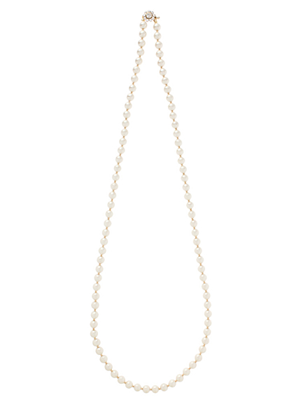 コットンパールロングネックレス