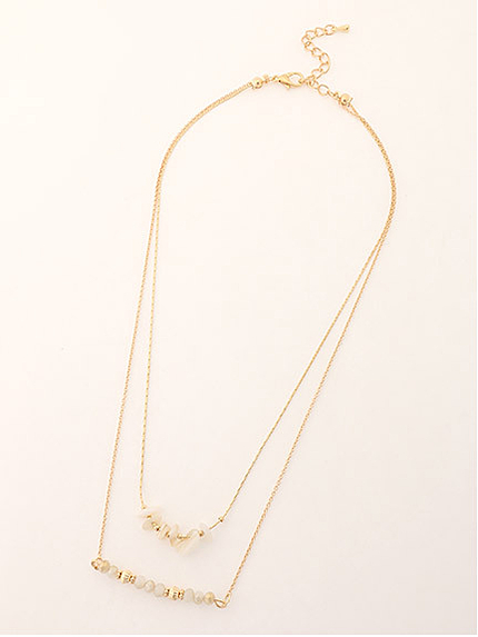 カラーストーン2連ネックレス