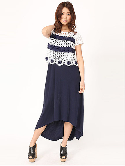 サマーニットＴＯＰＳ+テールカットマキシワンピースＳｅｔ