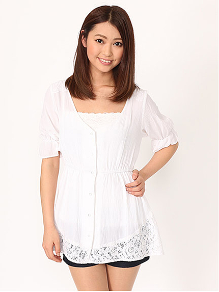 レース切替チュニック