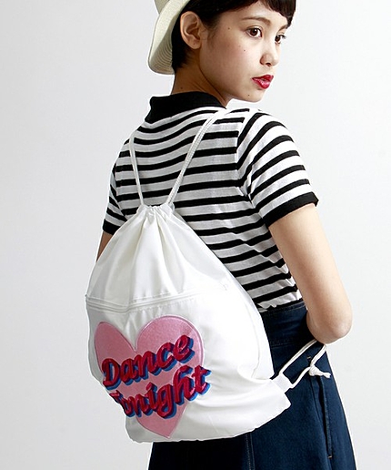 WEGO/ハートワッペンナップサック