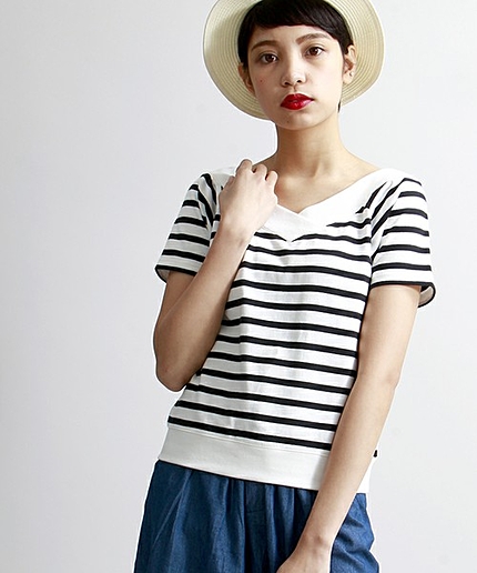 WEGO/VネックオフショルダーTシャツ