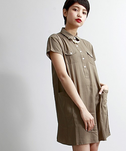 WEGO/ワークシャツワンピース