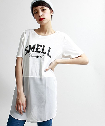 WEGO/シフォンレイヤードTシャツ