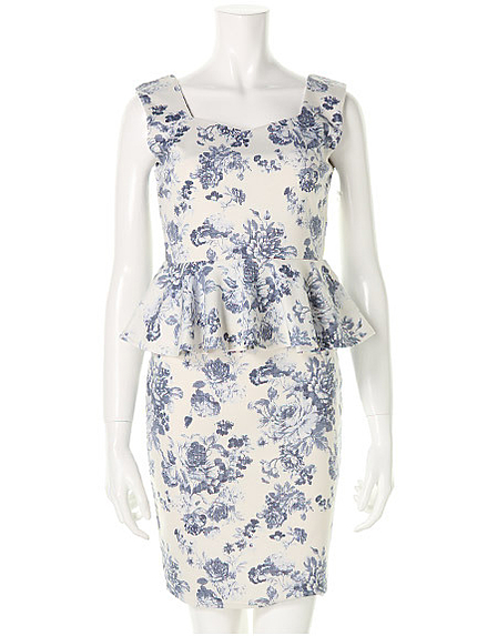 フラワープリント ペプラムセットアップ