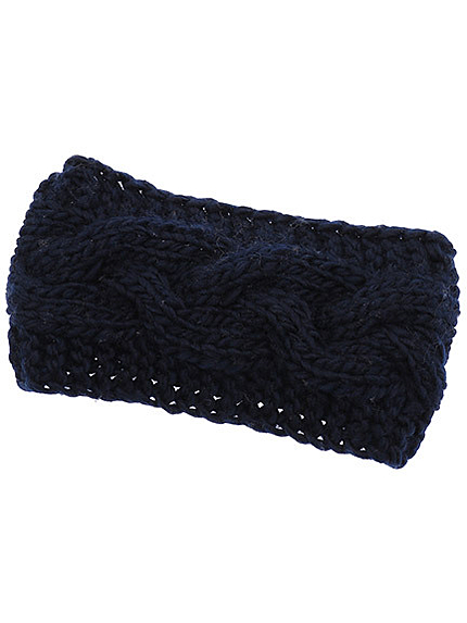 ケーブルニットターバン