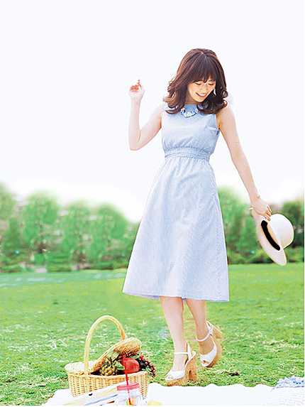 ボーダーリボンつば広ハット