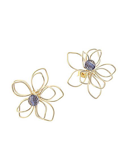 スリムフラワーピアス