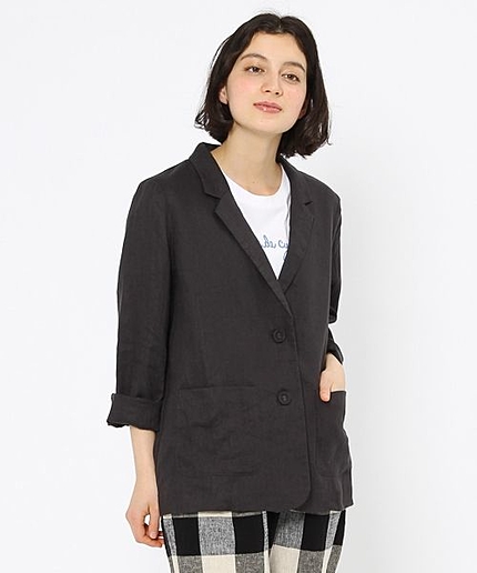 リネンテーラードジャケット