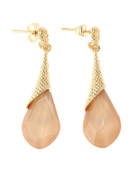 ラップドロップストーンピアス