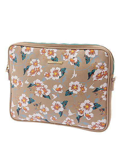 フラワープリントラップトップPCケース