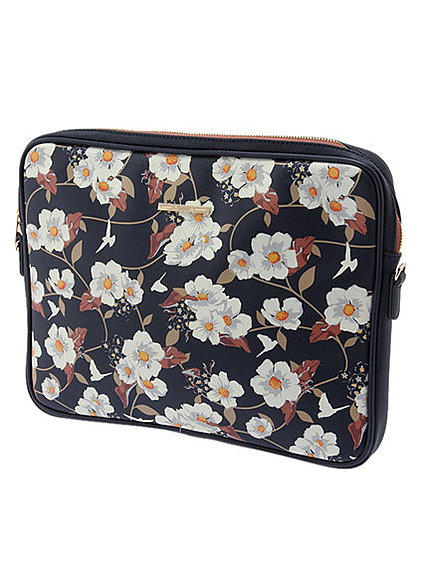 フラワープリントラップトップPCケース