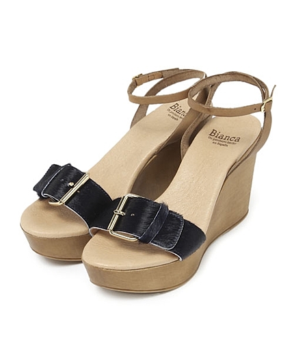 【Bianca(ビアンカ)】ハラコアンクルベルトサンダル