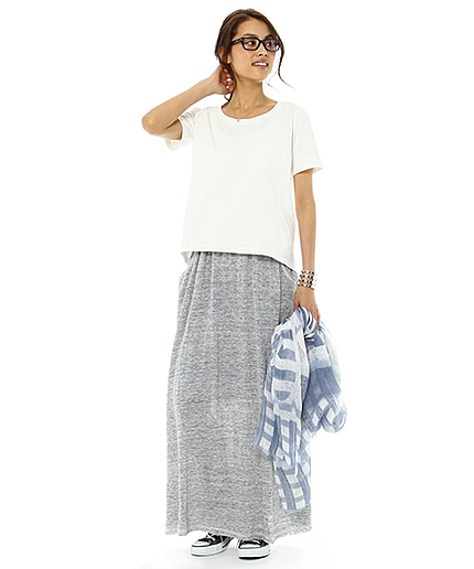 リネン天竺マキシスカート