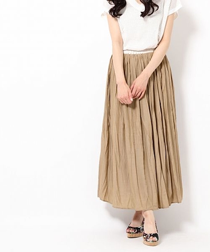 タックギャザーマキシスカート