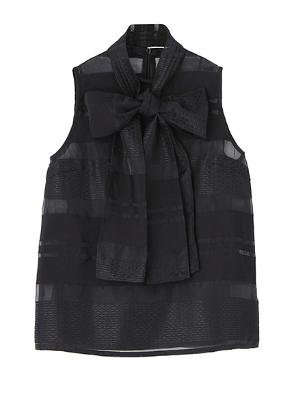 シースルーリボンブラウス