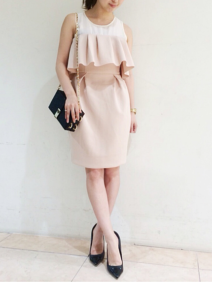 シフォンドッキングコクーンワンピース