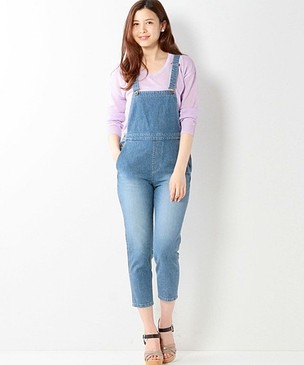 JCT C/PU デニム サロペット