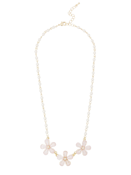 【green】ビジューフラワーネックレス