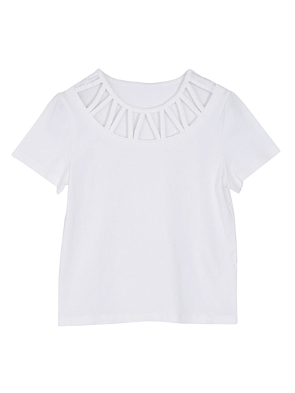 カットラウンドTシャツ