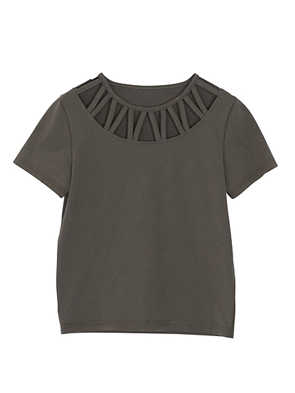 カットラウンドTシャツ