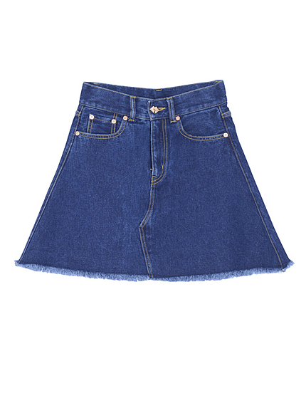 フリンジデニムスカート