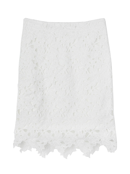 ミドル丈レースタイトスカート