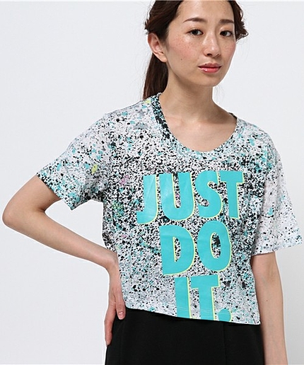 ウィメンズ ナイキ クロップ Tシャツ 総柄 NIKE PREP TEE-CROP AOP JDI WMNS 651571