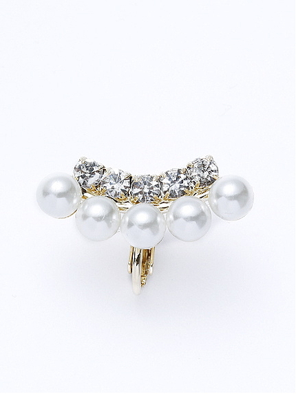 ・パールビジューイヤクリップ