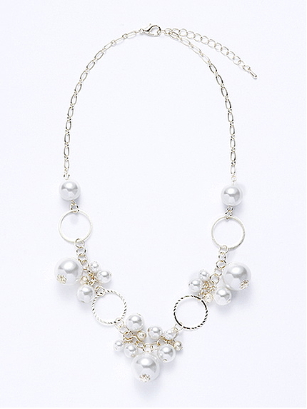 ・パールフープじゃらネックレス