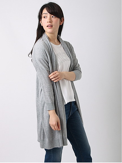 UVニットロングカーディガン