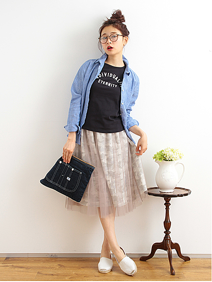 ペールトーンチュールスカート