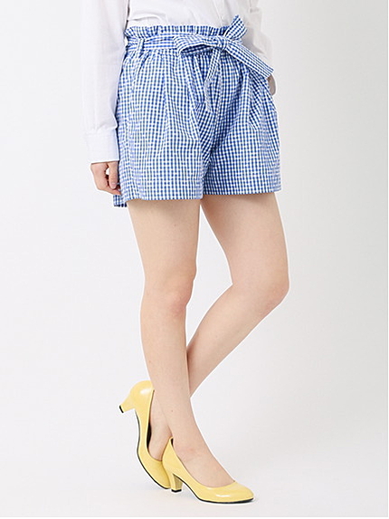 ギンガムチェックキュロットパンツ