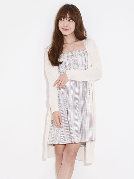 【dazzlin】シルクタッチロングカーディガン