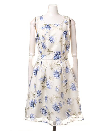 【ネット限定／姉丈】花柄オーガンジーF＆F／ワンピースB