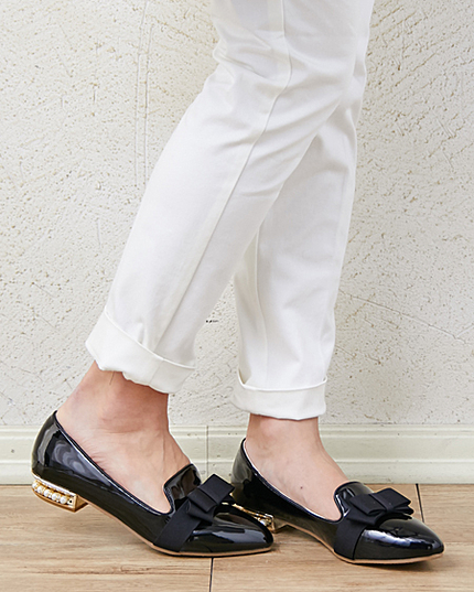 【鈴木えみ さん着用】前リボンフラット／シューズ