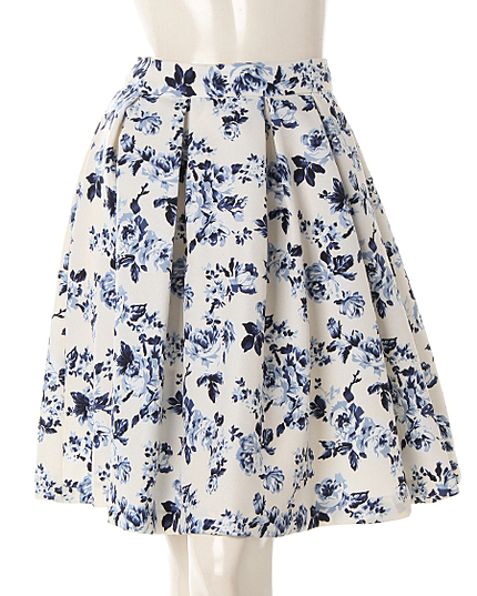 【ネット限定/姉丈】花柄タックフレア/スカート