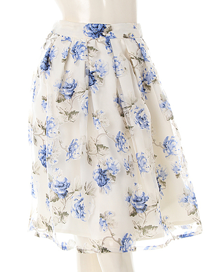 【ネット限定/姉丈】花柄オーガンジー/スカート B