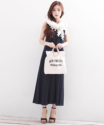 2wayショルダーBAG付きカットマキシ