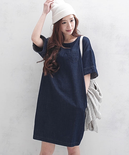コクーンデニムワンピース