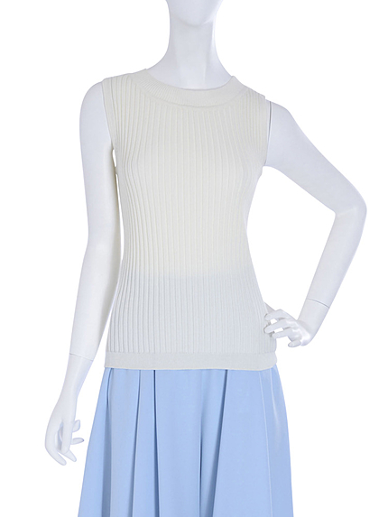 【R】ハイネックノースリニットトップス