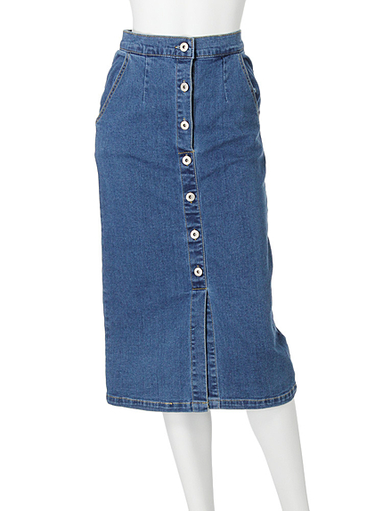 【BIJ】 デニムミディ丈タイトスカート