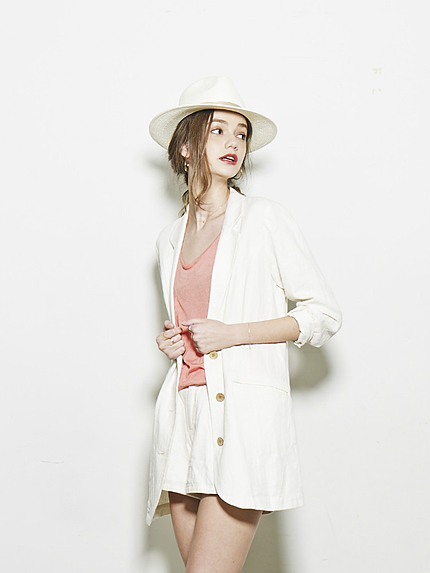 リネンスラブロングジャケット