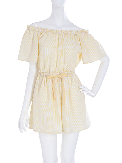 【dazzlin】オフショルシャーリングロンパース