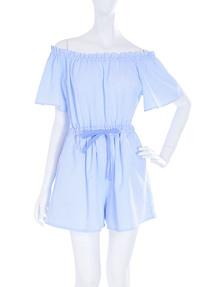 【dazzlin】オフショルシャーリングロンパース