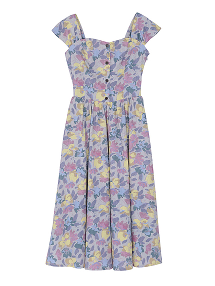 【Ｒ】水彩フラワーワンピース